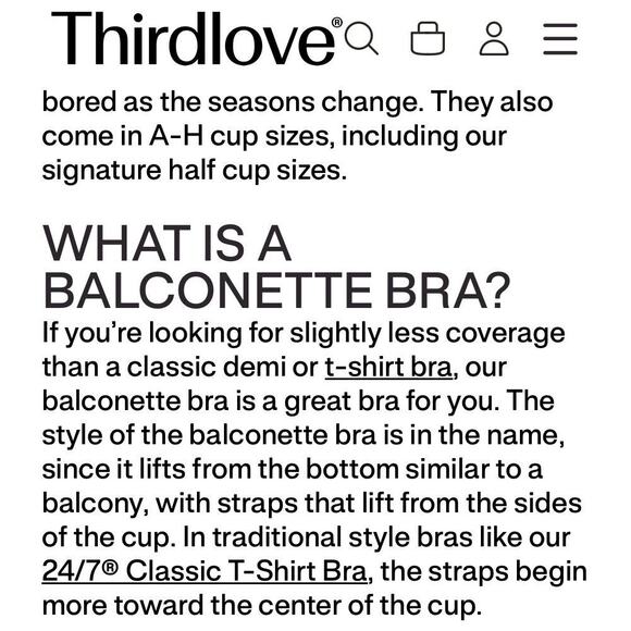 THIRDLOVE LACE BALCONETTE BRA SIZE 34H - Picture 7 of 7